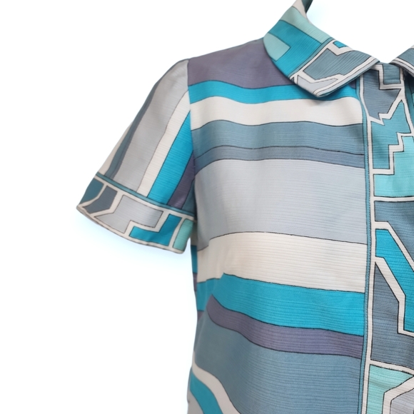 1960s Retro Mod Geometric Abstract Dress - Picture 3 of 8